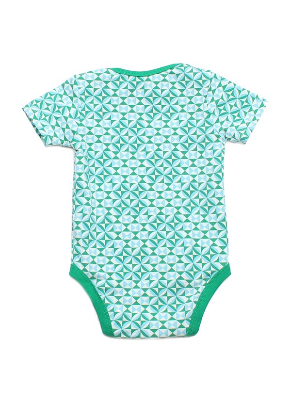 Geometric Tiles Premium Baby Romper GREEN