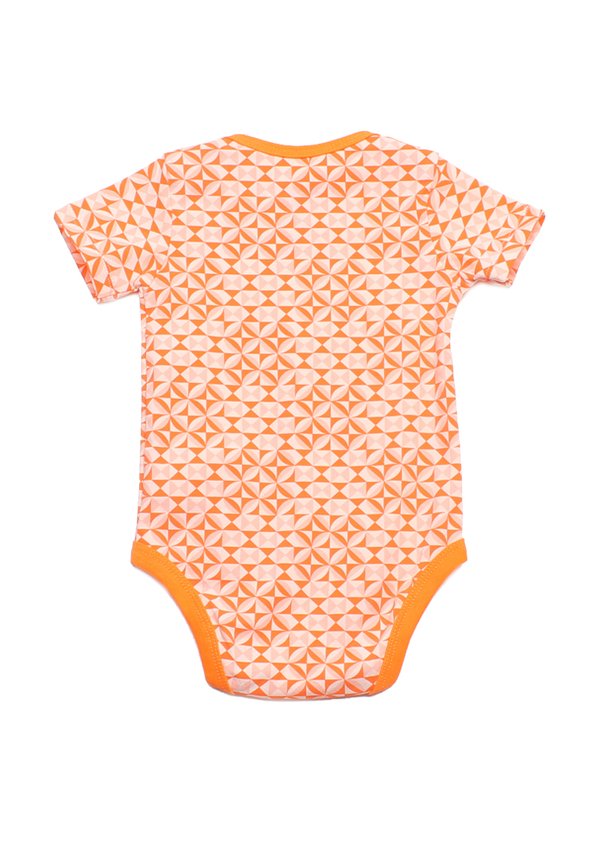 Geometric Tiles Premium Baby Romper ORANGE