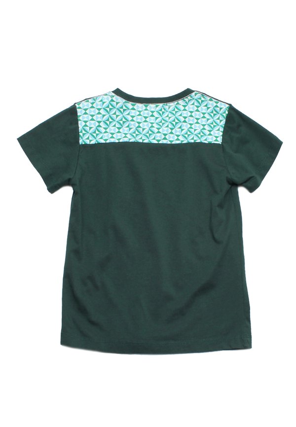 Geometric Tiles Pocket Premium Boy's T-Shirt GREEN