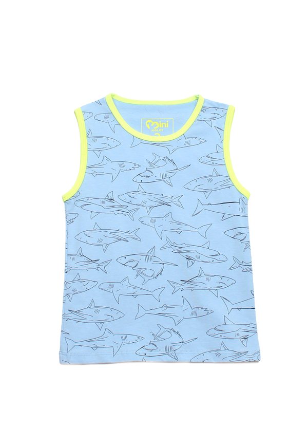 Shark Prints Boy's Singlet BLUE