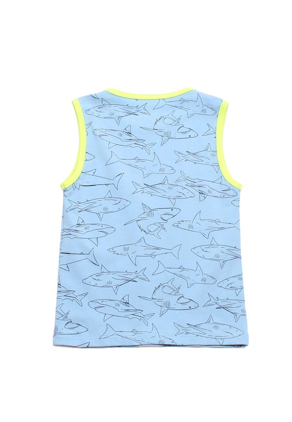 Shark Prints Boy's Singlet BLUE