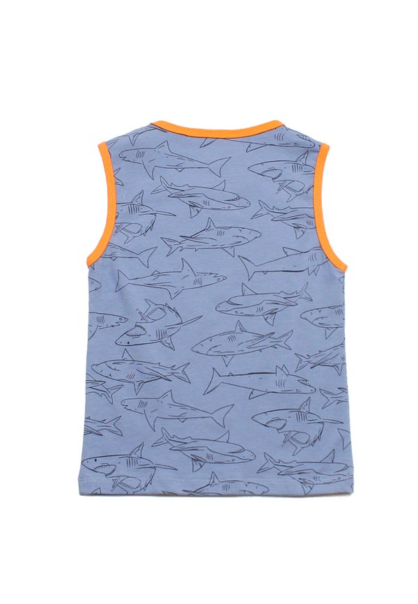 Shark Prints Boy's Singlet GREYISH BLUE