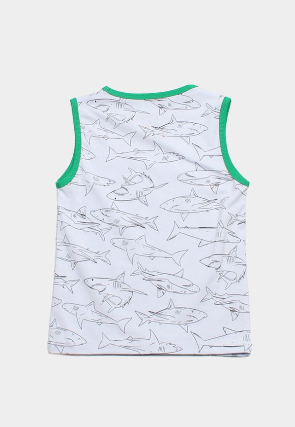 Shark Prints Boy's Singlet WHITE