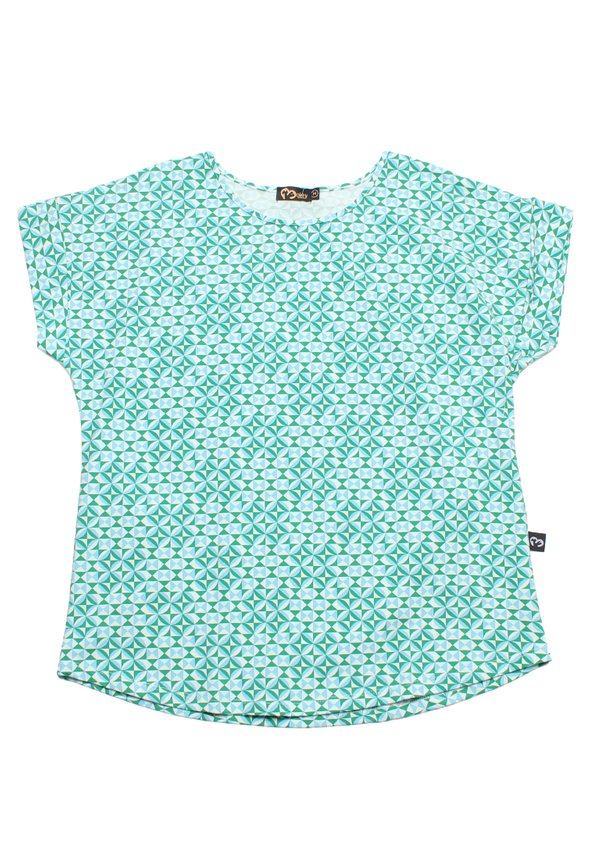 Geometric Tiles Print Ladies' Blouse GREEN