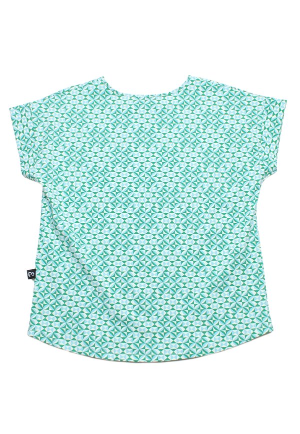 Geometric Tiles Print Ladies' Blouse GREEN
