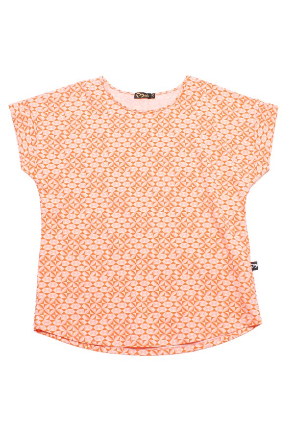 Geometric Tiles Print Ladies' Blouse ORANGE