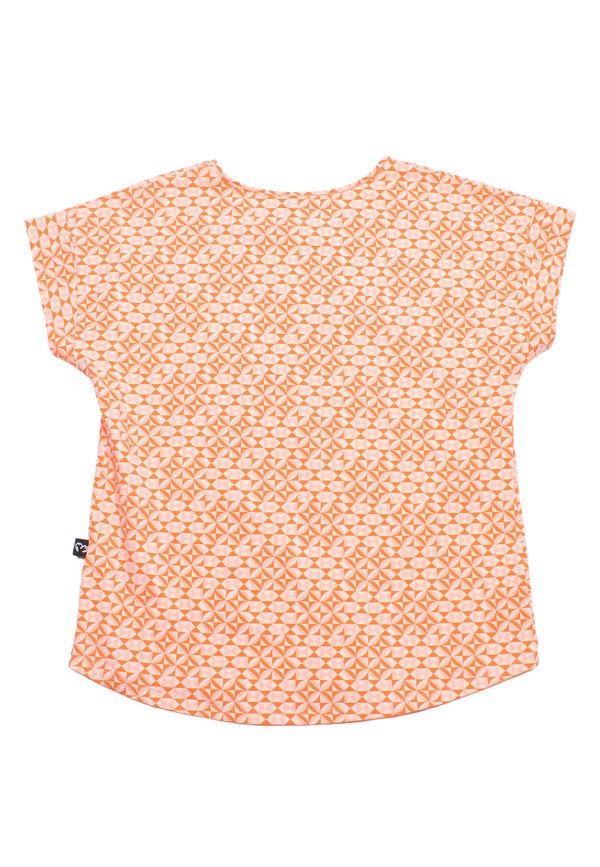Geometric Tiles Print Ladies' Blouse ORANGE