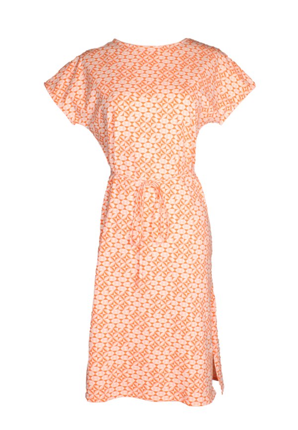 Geometric Tiles Print Ladies' Dress ORANGE