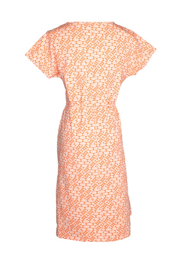 Geometric Tiles Print Ladies' Dress ORANGE