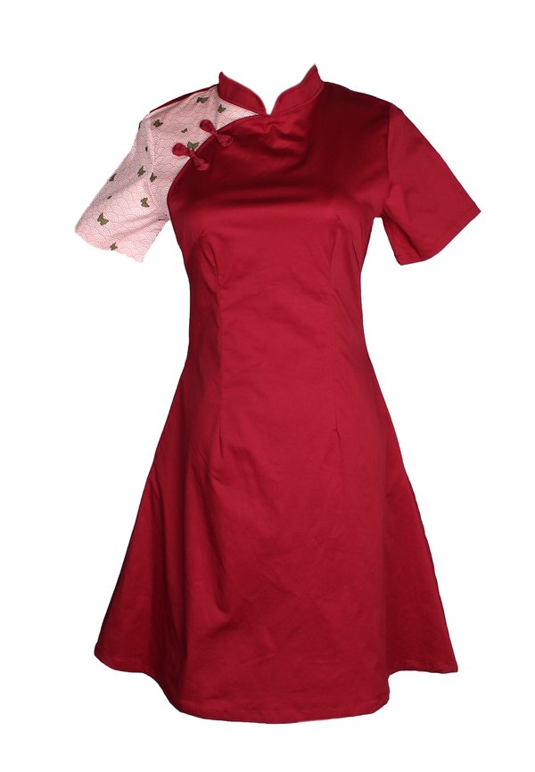 Oriental Butterfly Premium Cheongsam Inspired Ladies' Dress RED