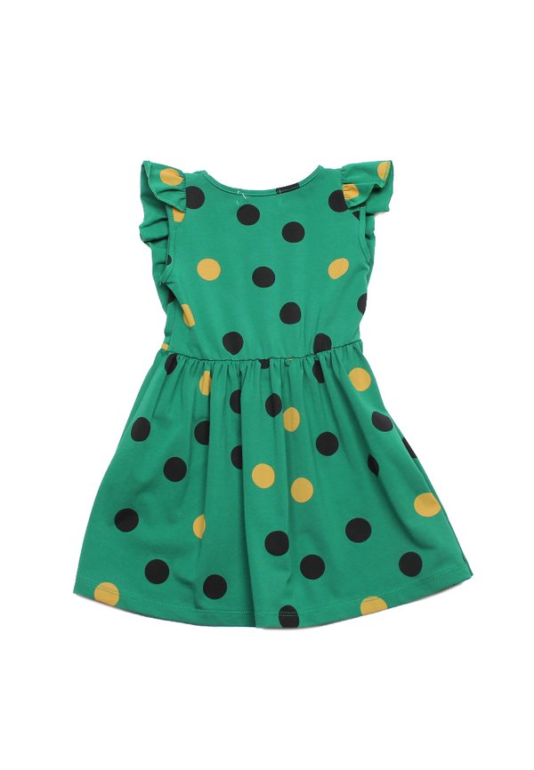 Polka Dot Girl's Flutter Dress GREEN