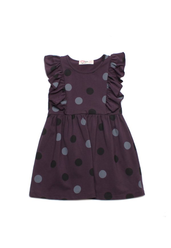 Polka Dot Girl's Flutter Dress MAROON