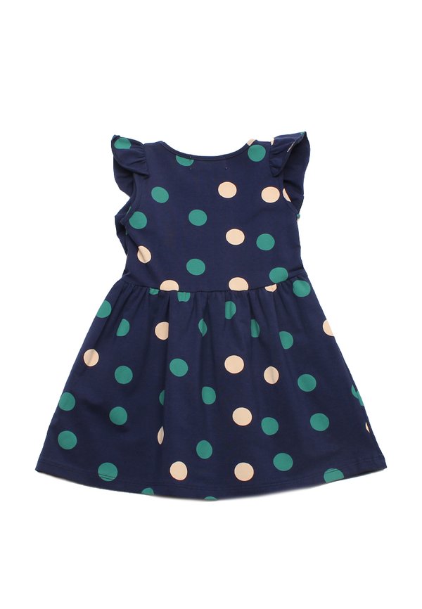 Polka Dot Girl's Flutter Dress NAVY