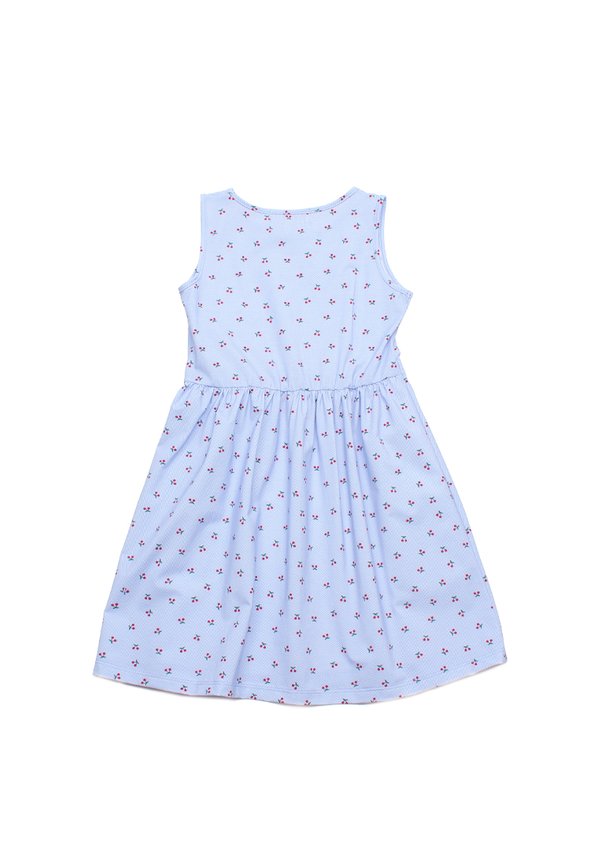Cherries Premium Girl's Dress BLUE