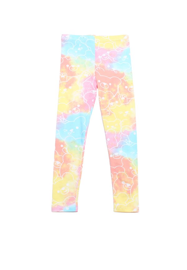 Tie Dye Design Girl's Leggings ORANGE