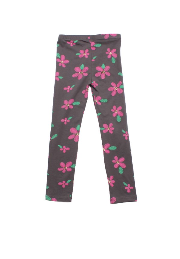 Floral Prints Girl's Leggings GREY