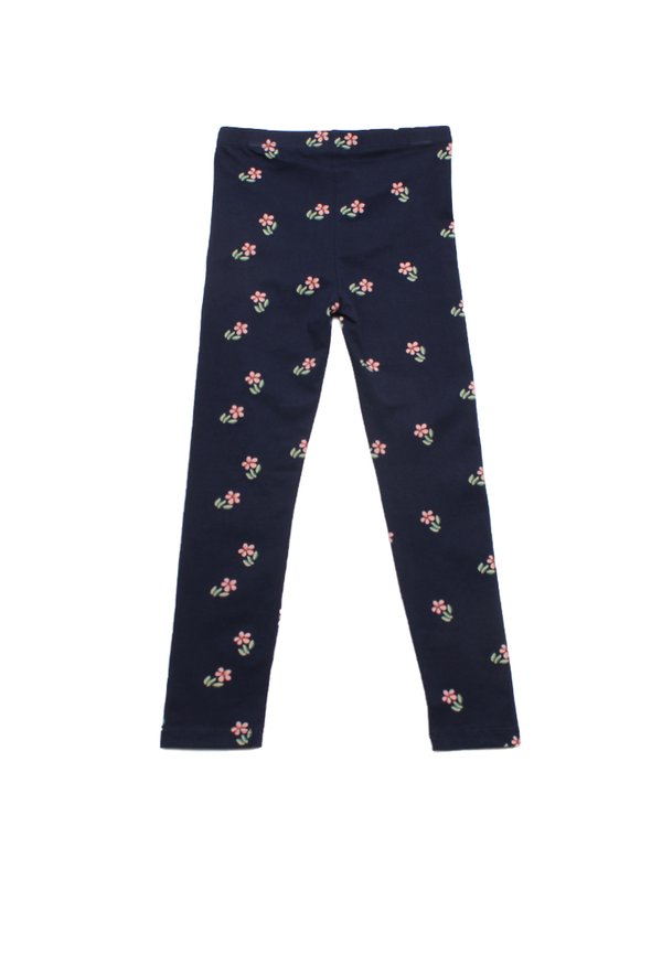 Floral Prints Girl's Leggings NAVY