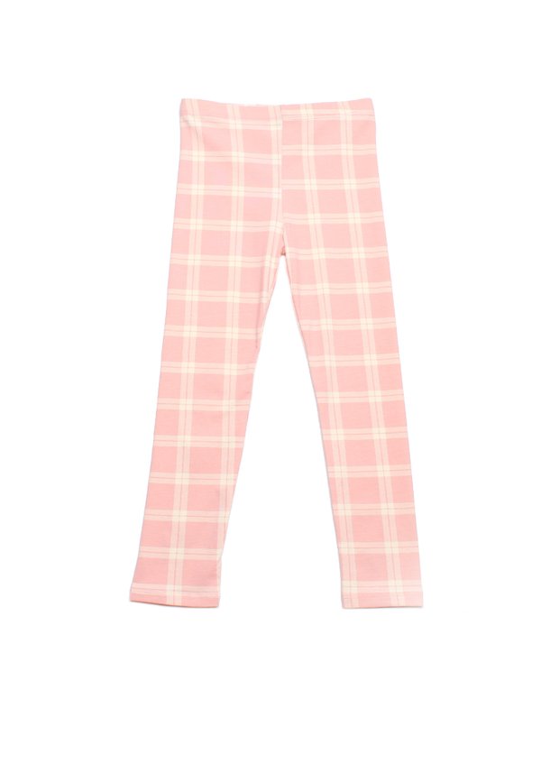 Checkered Design Girl's Leggings PINK