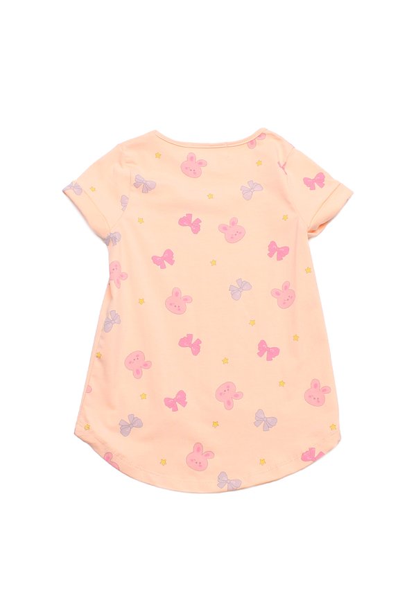 Bunny & Ribbons Print Girl's T-Shirt PINK