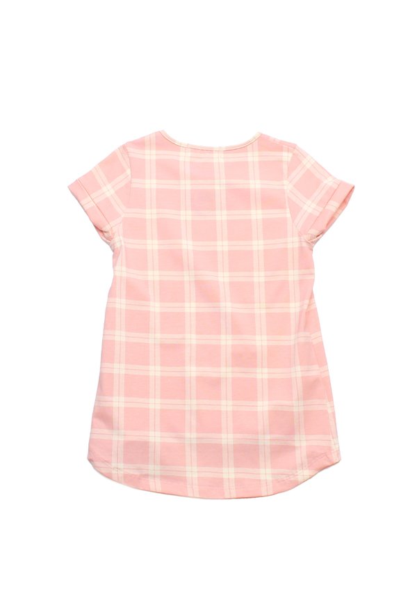 Checkered Design Girl's T-Shirt PINK