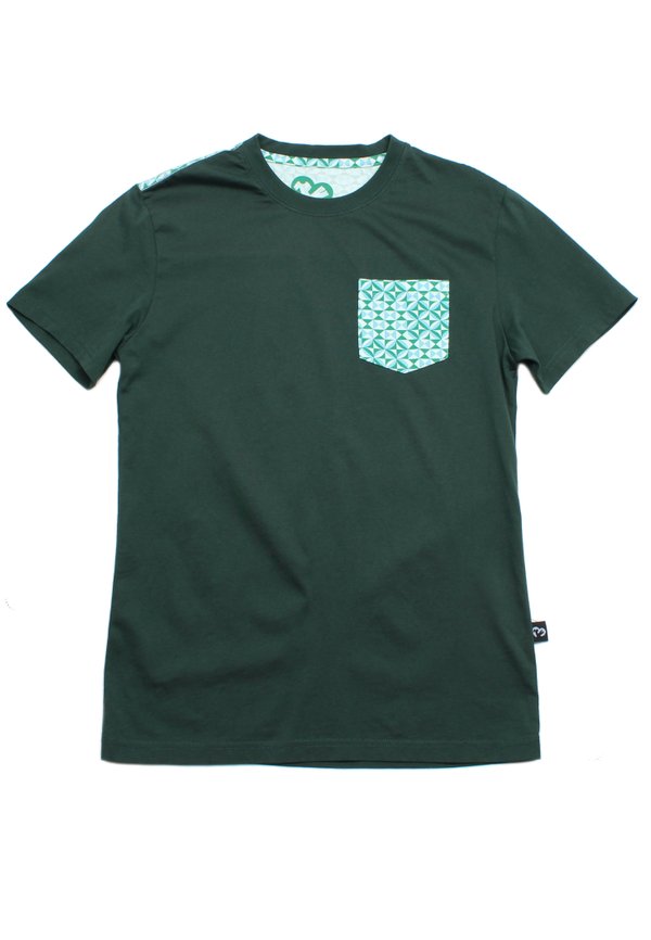 Geomtric Tiles Pocket Premium Men's T-Shirt GREEN