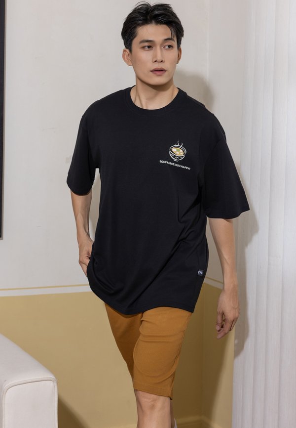 Miso Japan Fun Premium Oversized Men's T-Shirt BLACK