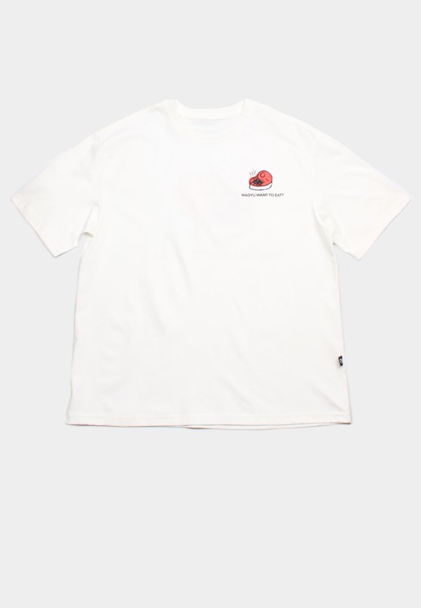 Wagyu Japan Fun Premium Oversized Men's T-Shirt WHITE