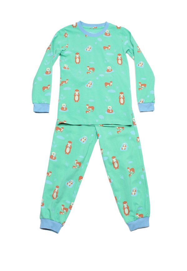Cute Animals Series Otter Premium Kids' Pyjamas Set GREEN