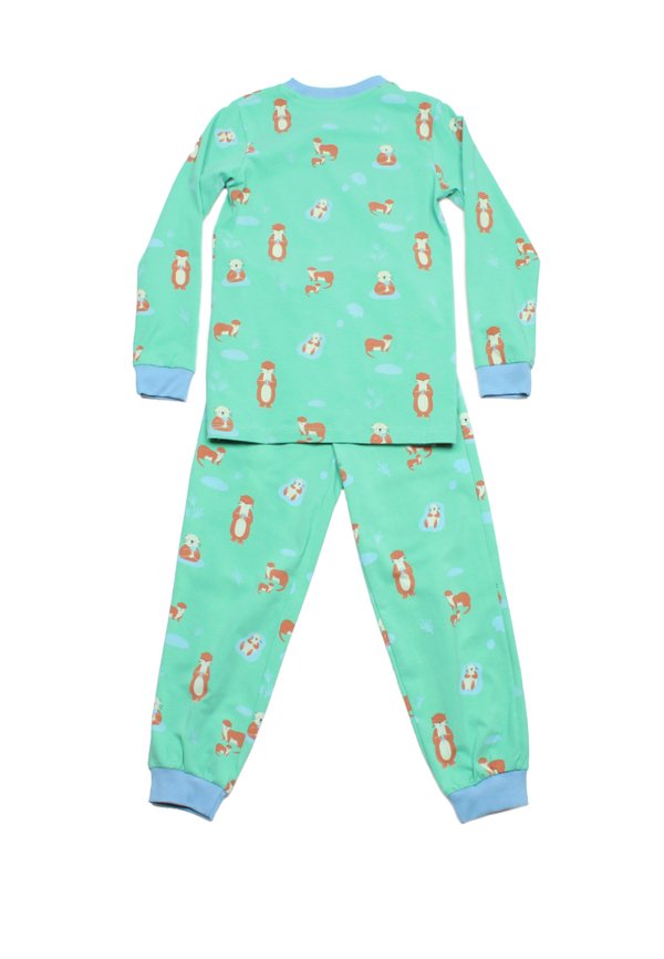 Cute Animals Series Otter Premium Kids' Pyjamas Set GREEN