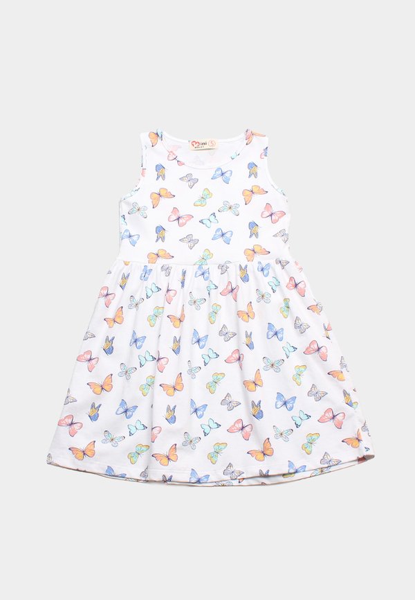 Butterflies Classic Girl's Dress WHITE