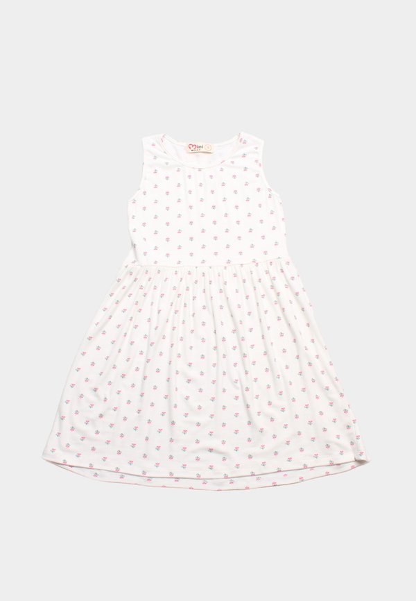 Mini Floret Classic Girl's Dress WHITE