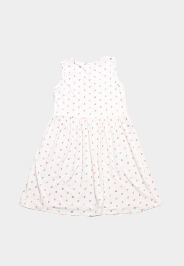 Mini Floret Classic Girl's Dress WHITE