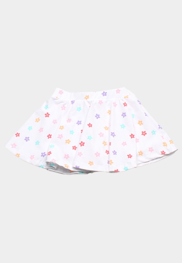 Mini Rainbow Florets Girl's Skirt WHITE