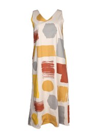 Brush Prints Premium Ladies' 2 Way Linen Dress KHAKI
