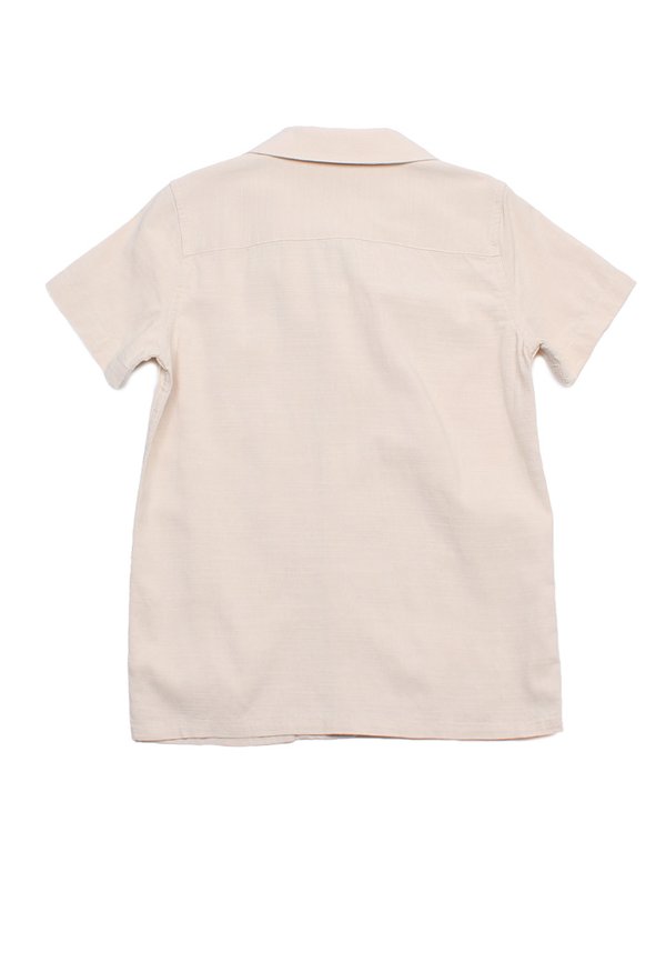 Brush Prints Pocket Premium Short Sleeve Boy's Shirt KHAKI