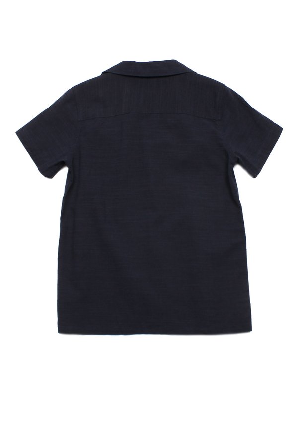 Brush Prints Pocket Premium Short Sleeve Boy's Shirt NAVY