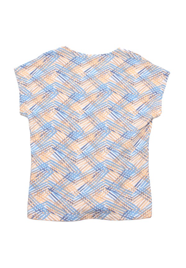 Criss Cross Prints Ladies' V Blouse BLUE
