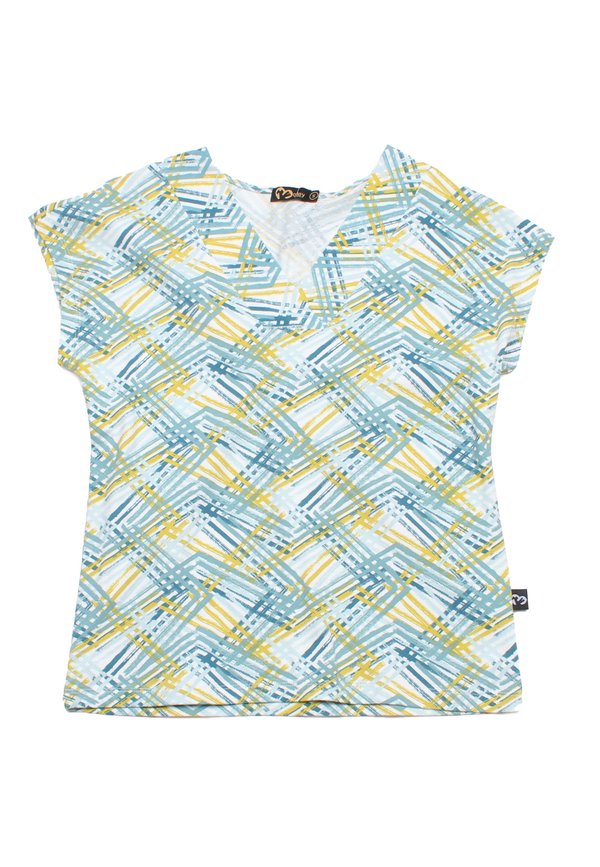 Criss Cross Prints Ladies' V Blouse GREEN