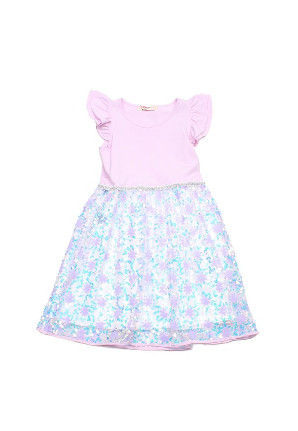 Snowflake Tulle Girl's Bubble Dress PINK