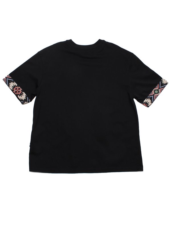 Tribal Sleeve Trims Oversized Men's T-Shirt BLACK