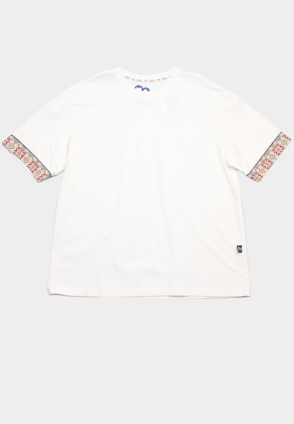 Tribal Sleeve Trims Oversized Men's T-Shirt WHITE