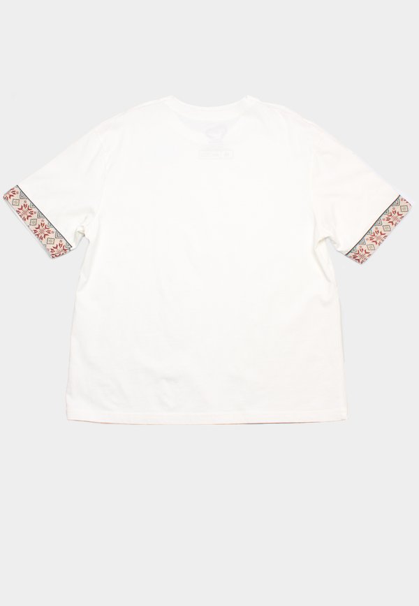 Tribal Sleeve Trims Oversized Men's T-Shirt WHITE
