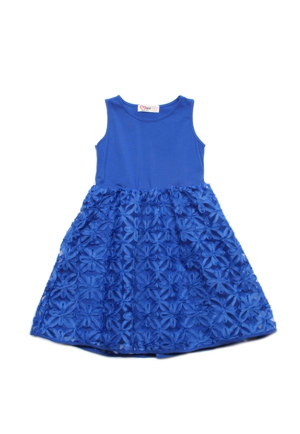 Floral Star Premium Tulle Girl's Bubble Dress BLUE