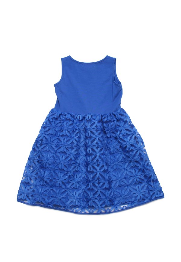 Floral Star Premium Tulle Girl's Bubble Dress BLUE