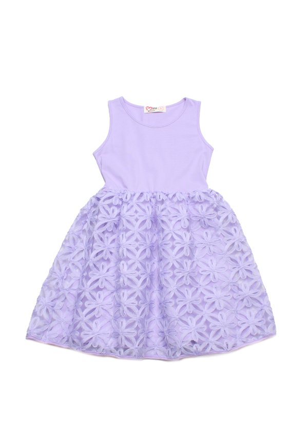 Floral Star Premium Tulle Girl's Bubble Dress PURPLE