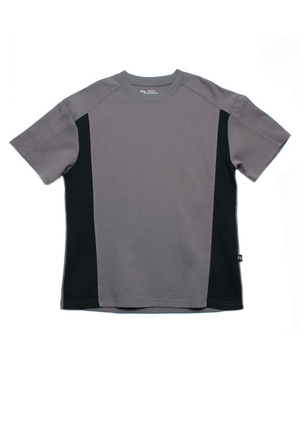 Premium Contrast Panel Oversized Men's T-Shirt GREY