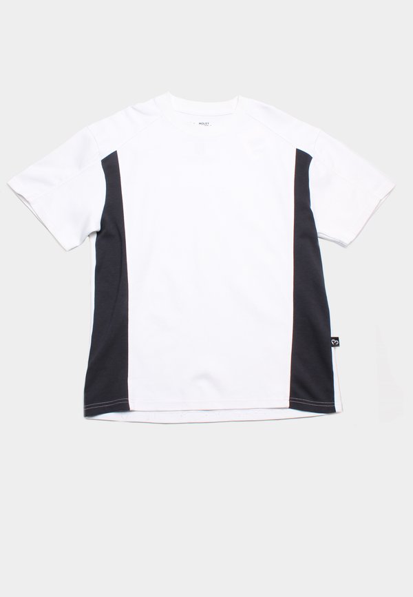 Premium Contrast Panel Oversized Men's T-Shirt WHITE