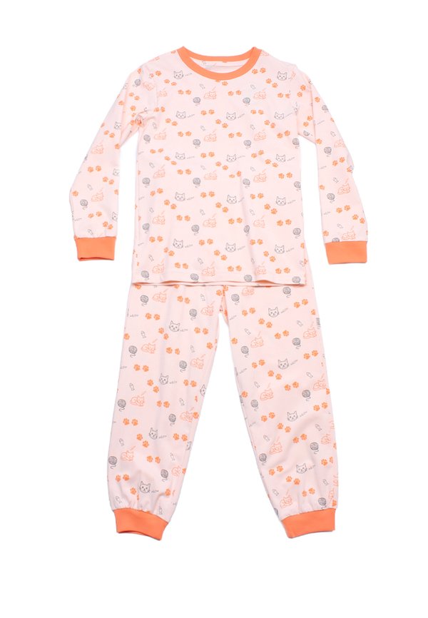 Cat Prints Premium Kids' Pyjamas Set CREAM