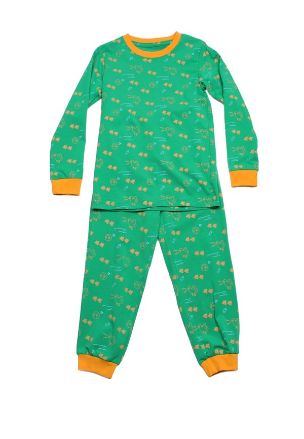 Duck Prints Premium Kids' Pyjamas Set GREEN