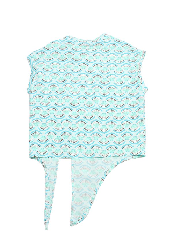 Sea Shells Ladies' Knotted Blouse CYAN